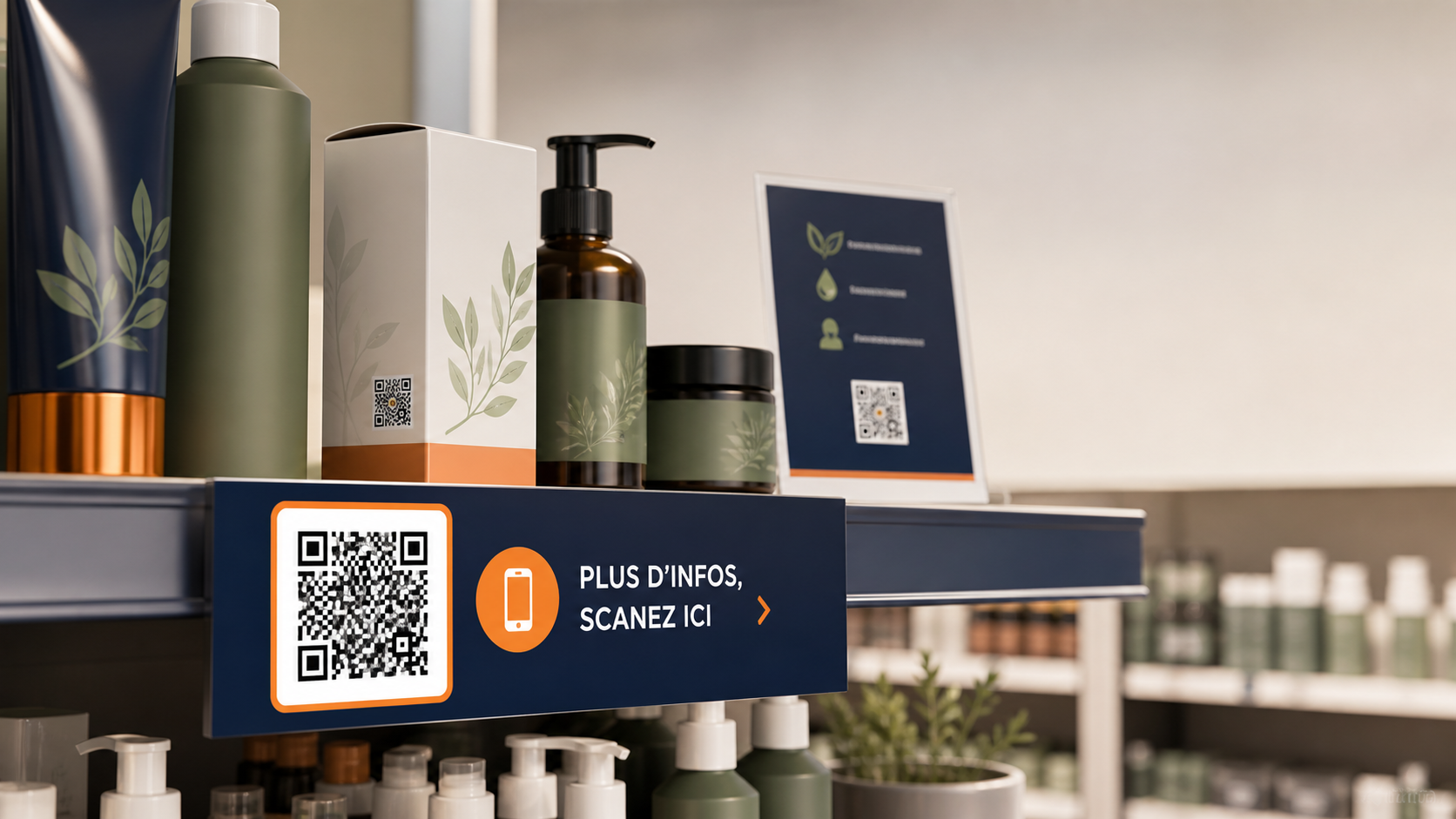 QR code placé sur un habillage linéaire en point de vente